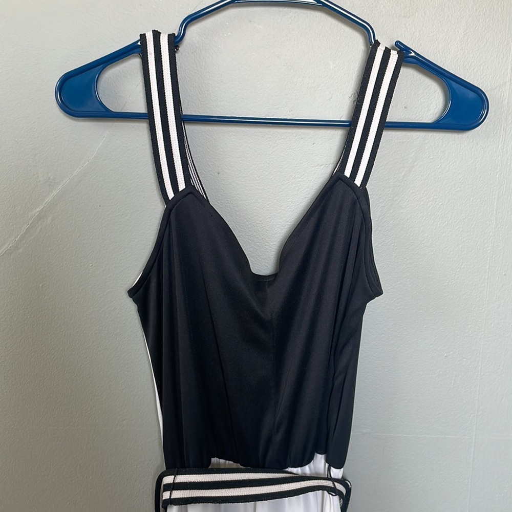 Vintage black and white size 11/12 striped dress with belt retro 80’s disco mod - Picture 8 of 9